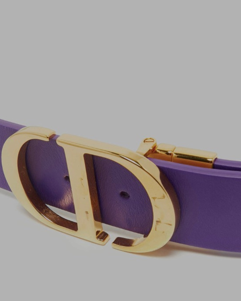 Dior 30 Montaigne CD Leather Belt – Purple