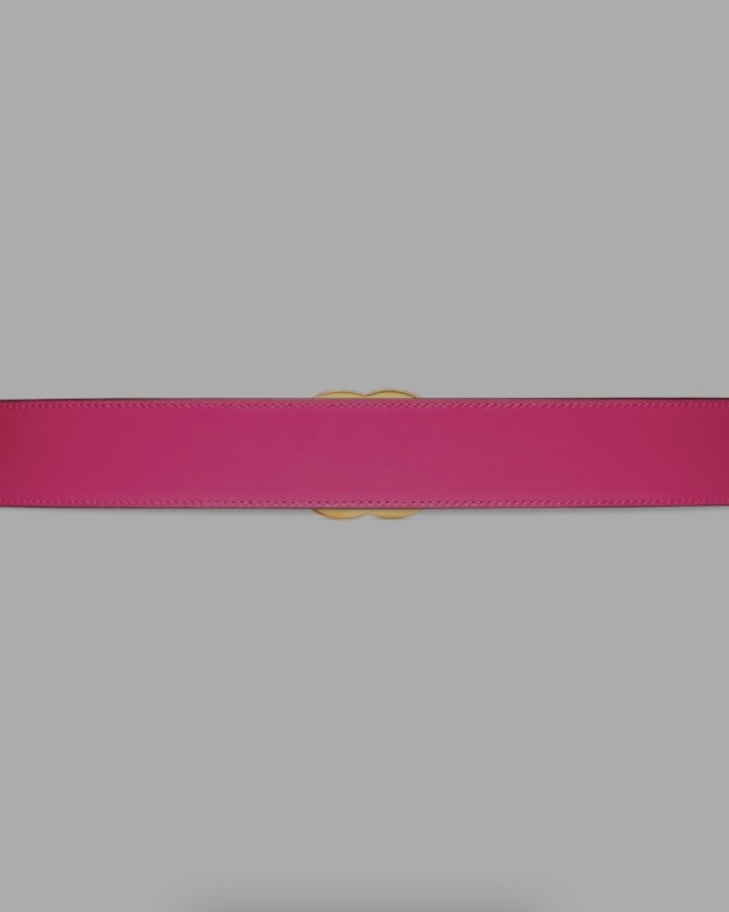 Gucci Women’s Double G Leather Belt – Light Pink & Fuchsia