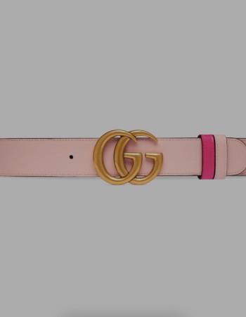 Gucci Women’s Double G Leather Belt – Light Pink & Fuchsia