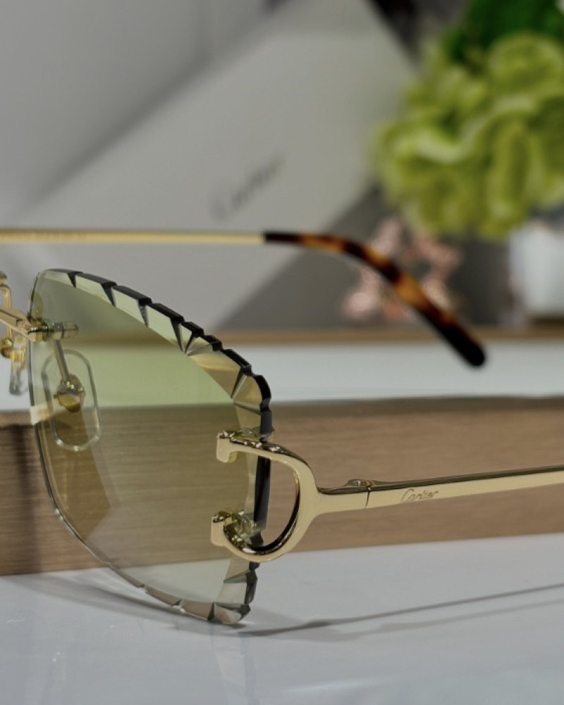 Cartier CT0092O Moustique Diamond Cut Rimless Sunglasses