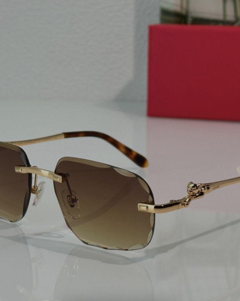 Cartier Panthère CT0281O Rimless Rectangle Glasses
