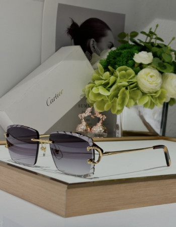 Cartier CT0092O Moustique Diamond Cut Rimless Sunglasses