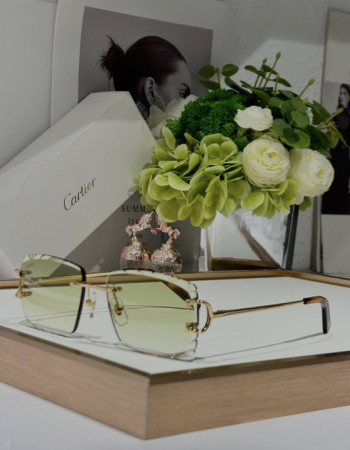 Cartier CT0092O Moustique Diamond Cut Rimless Sunglasses