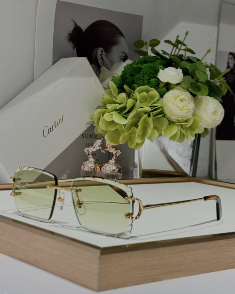 Cartier CT0092O Moustique Diamond Cut Rimless Sunglasses