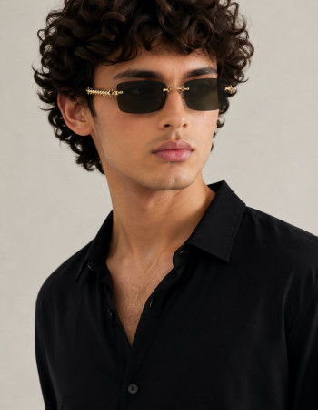 Cartier Clash de Cartier Rimless Rectangular Sunglasses