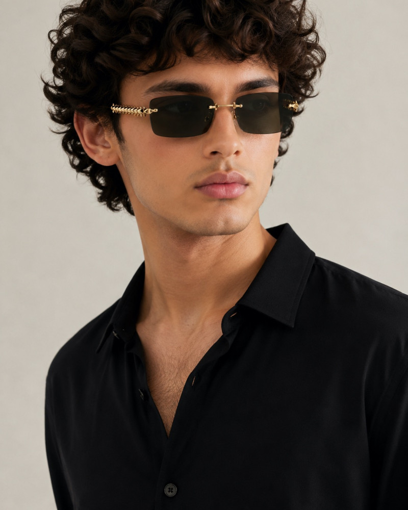 Cartier Clash de Cartier Rimless Rectangular Sunglasses
