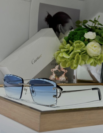 Cartier CT0092O Moustique Diamond Cut Rimless Sunglasses