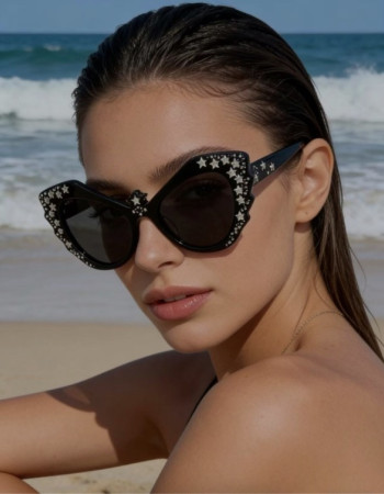 Gucci Aria Hollywood Forever Crystal Star Sunglasses 