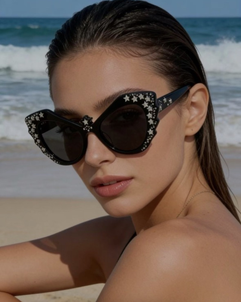 Gucci Aria Hollywood Forever Crystal Star Sunglasses 