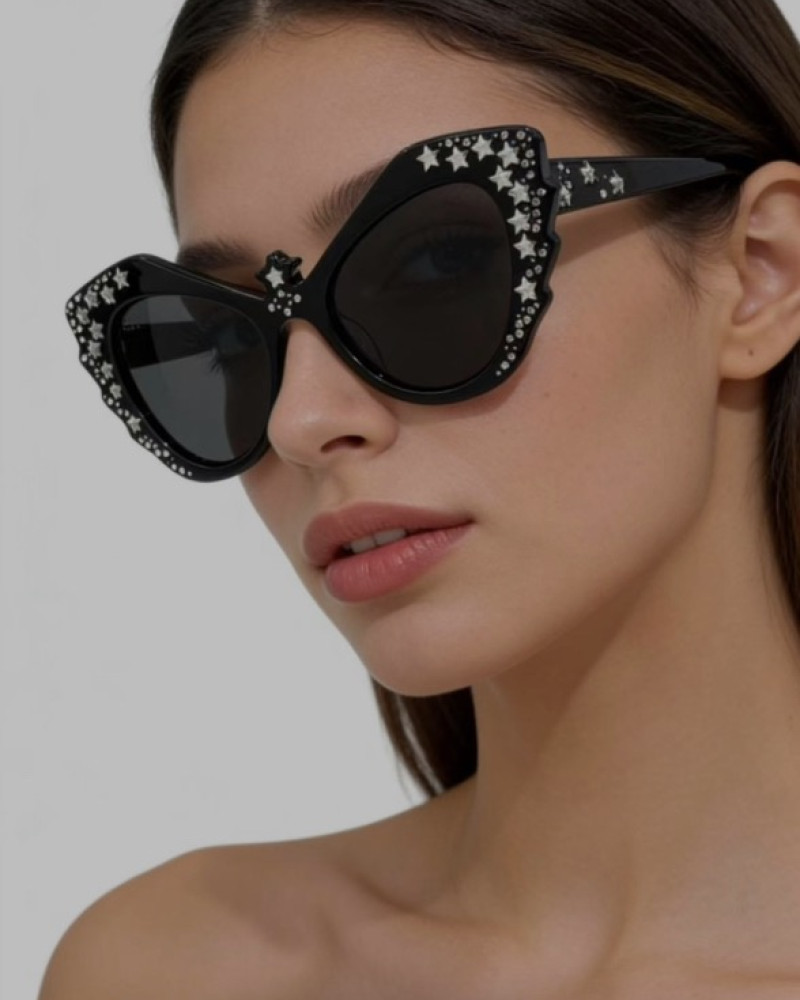 Gucci Aria Hollywood Forever Crystal Star Sunglasses 