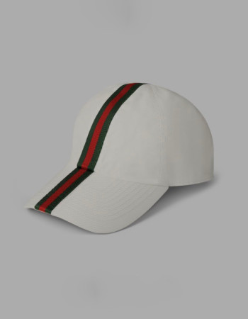 Gucci Cotton Baseball Hat with Web – White