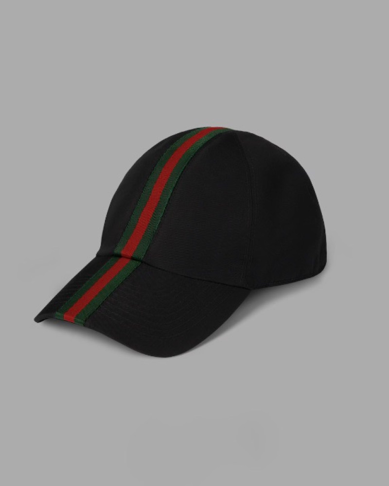 Gucci Cotton Baseball Hat with Web – Black