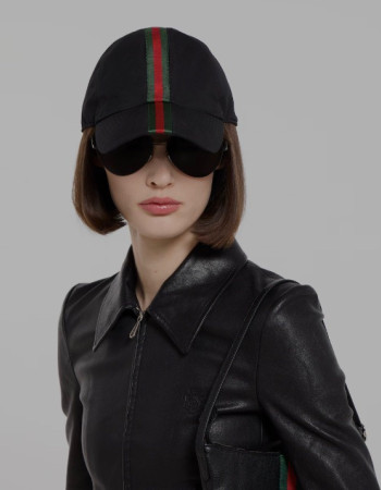 Gucci Cotton Baseball Hat with Web – Black