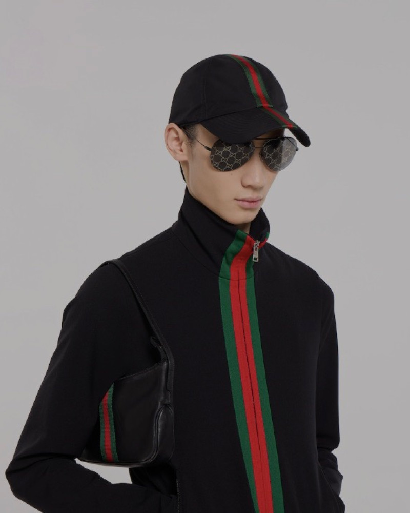 Gucci Cotton Baseball Hat with Web – Black