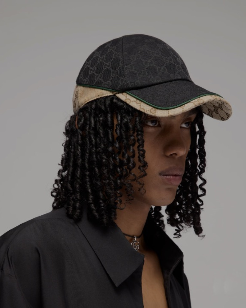Gucci GG Monogram Canvas Baseball Cap – Black & Beige