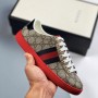  Gucci Ace GG Supreme Sneakers Red Sole.