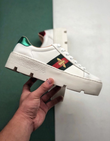Gucci Platform Ace Sneakers Embroidered Bee.