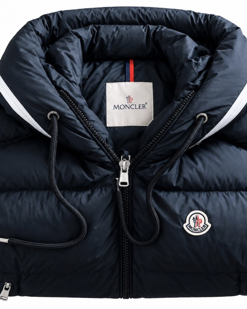 Moncler Barant Double Hood Down Vest – Navy Blue