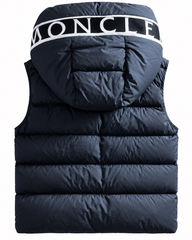 Moncler Barant Double Hood Down Vest – Navy Blue