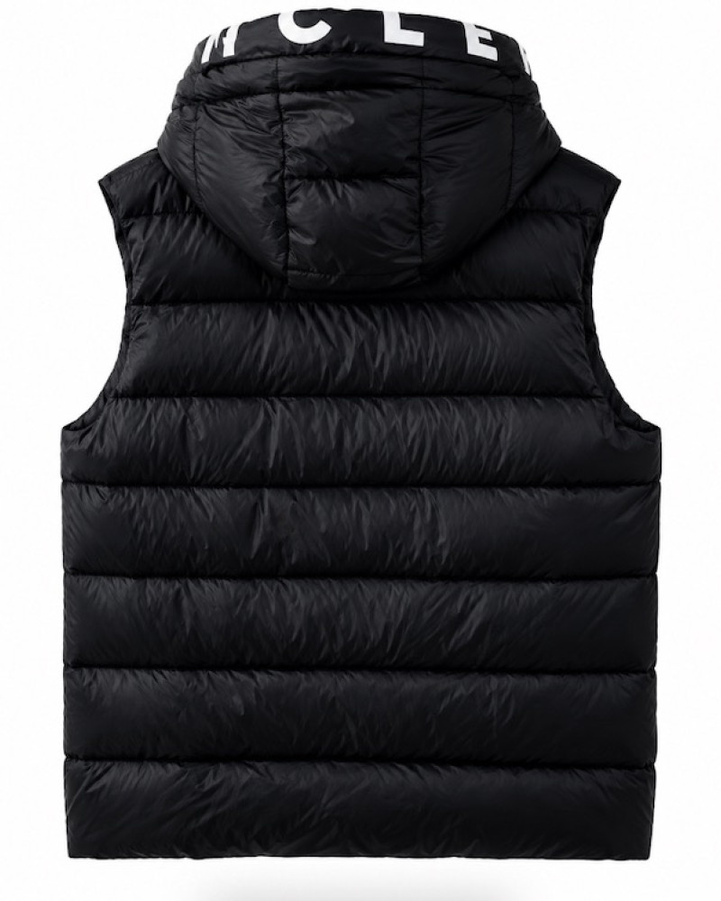 Moncler Montreuil Hooded Logo Down Gilet – Black