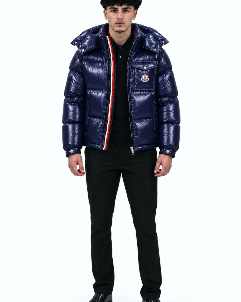 Moncler Montbeliard Hooded Short Down Jacket – Navy Blue