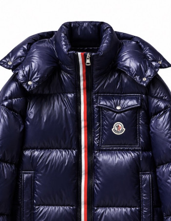 Moncler Montbeliard Hooded Short Down Jacket – Navy Blue