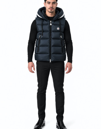 Moncler Barant Double Hood Down Vest – Navy Blue