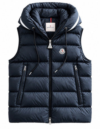 Moncler Barant Double Hood Down Vest – Navy Blue