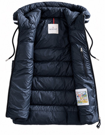Moncler Barant Double Hood Down Vest – Navy Blue