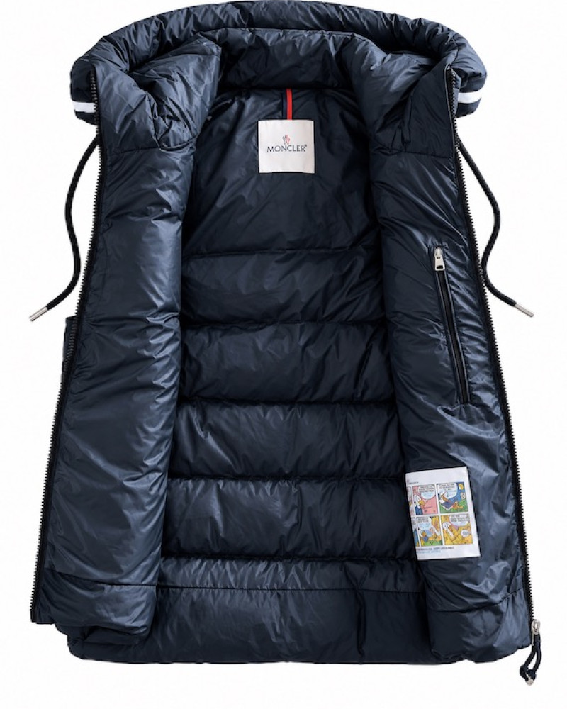 Moncler Barant Double Hood Down Vest – Navy Blue