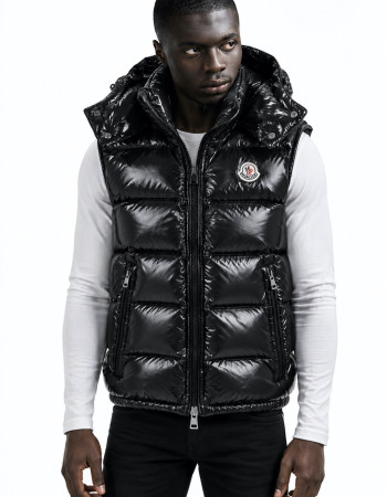 Moncler Bormes Hooded Down Vest – Black