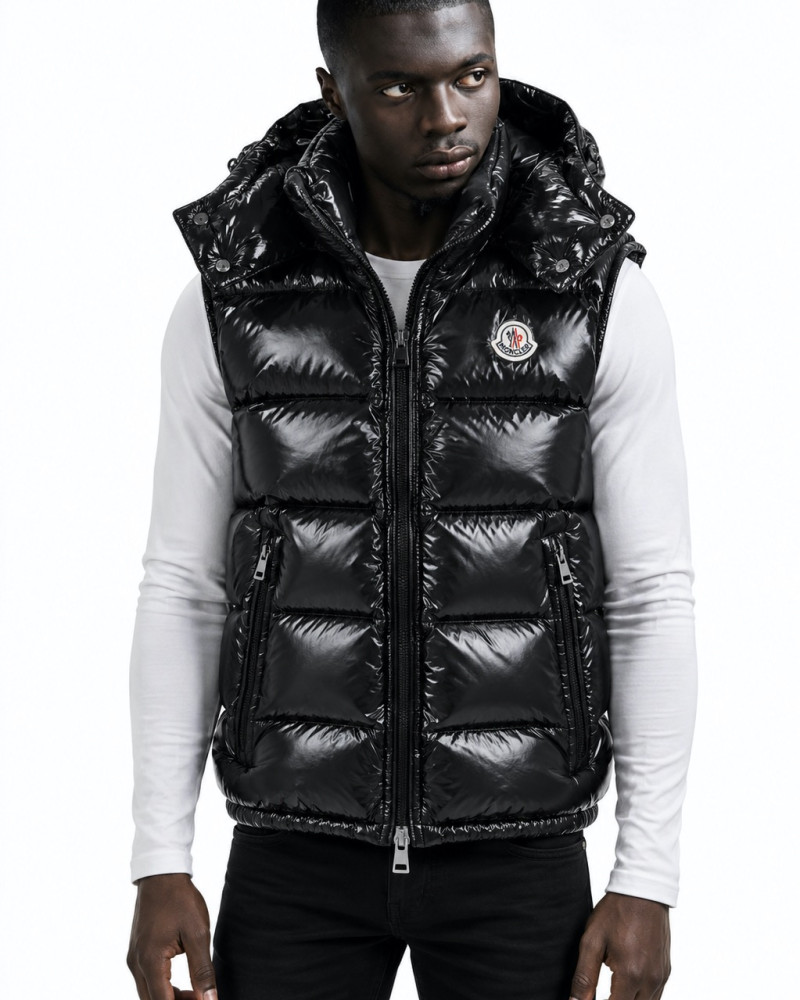 Moncler Bormes Hooded Down Vest – Black