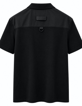 Moose Knuckles Utility Pocket Half-Zip Polo – Black
