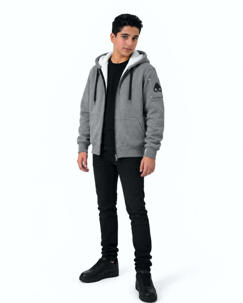 Moose Knuckles Classic Bunny 2 Hoodie – Charcoal/White