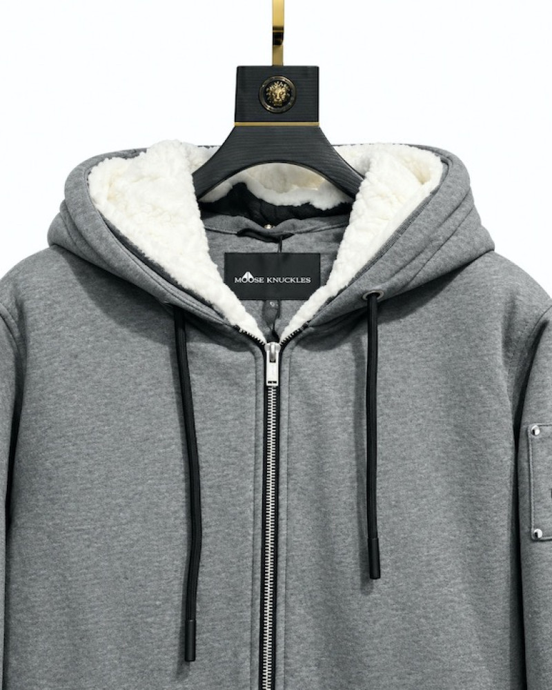 Moose Knuckles Classic Bunny 2 Hoodie – Charcoal/White