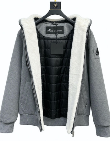 Moose Knuckles Classic Bunny 2 Hoodie – Charcoal/White