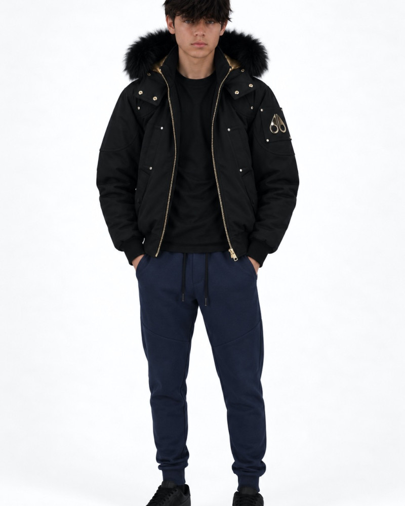 Moose Knuckles Ballistic Bomber Jacket – Black & Gold