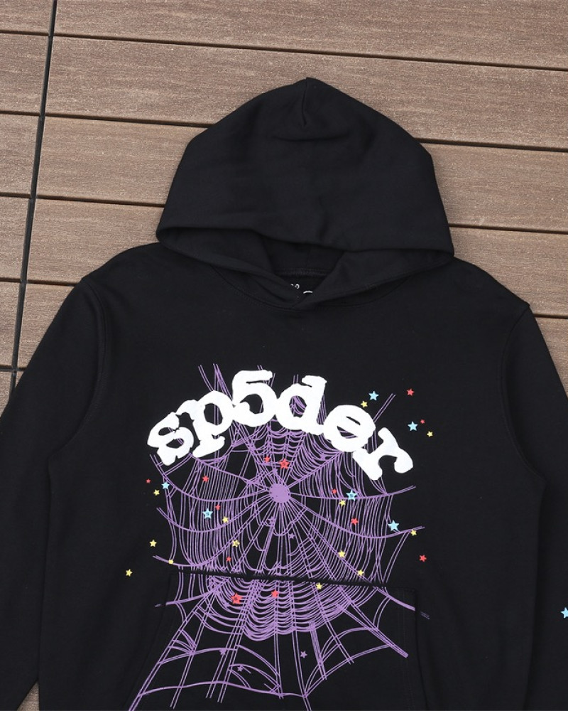 Sp5der Purple Web Hoodie 