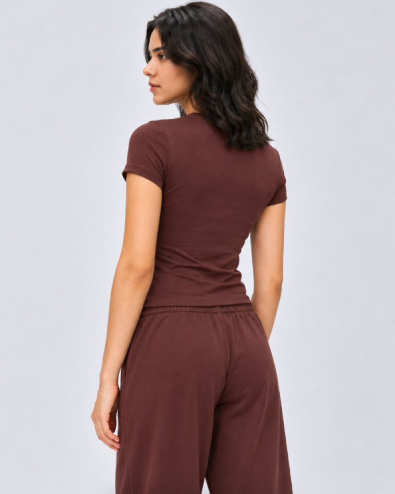 Alo Yoga Alosoft Finesse T-Shirt – Distilled Coffee
