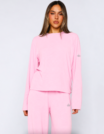 Alo Yoga Alosoft Finesse Long Sleeve & Wide Leg Sweatpant Set