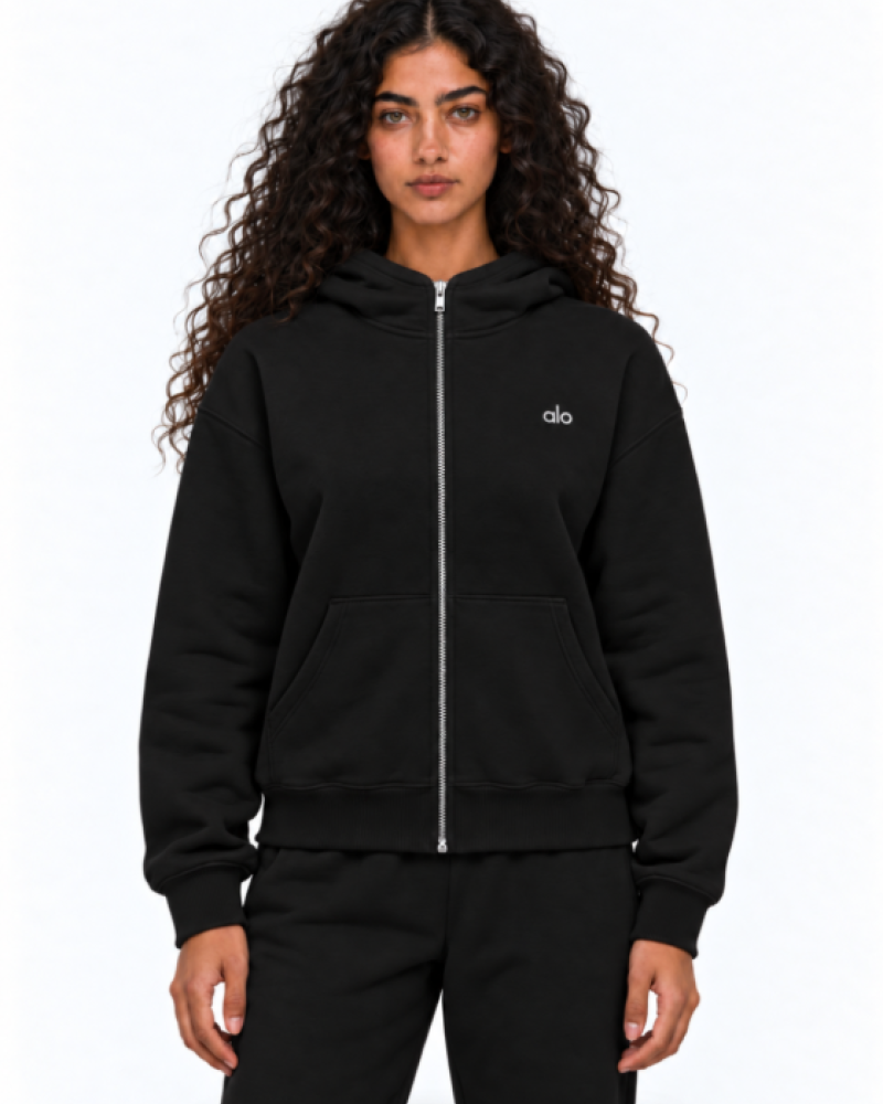 Alo Yoga Sweet Escape Zip Up Hoodie – Pink, Lavender, Grey & Black