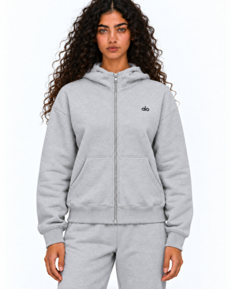Alo Yoga Sweet Escape Zip Up Hoodie – Pink, Lavender, Grey & Black