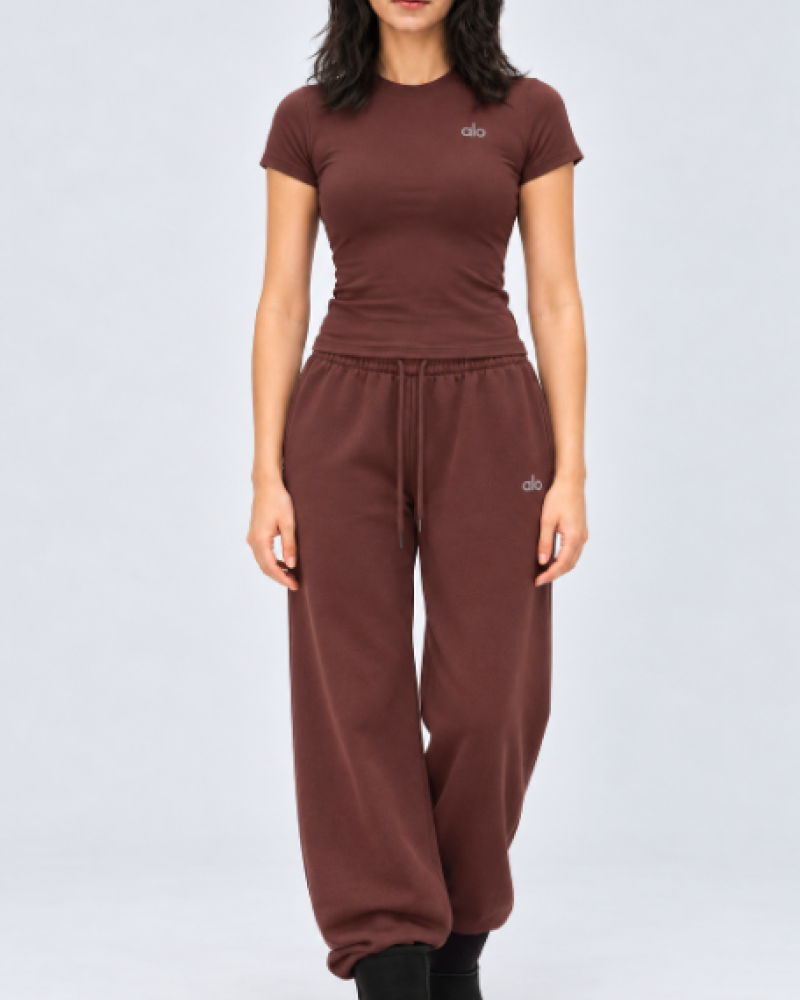 Alo Yoga Alosoft Finesse T-Shirt – Distilled Coffee