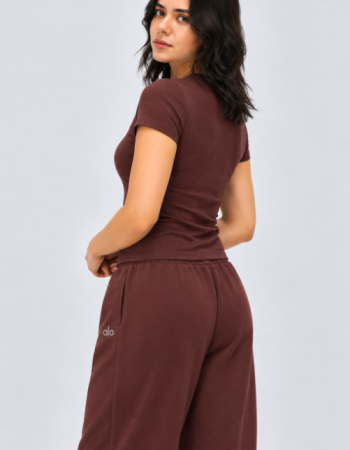 Alo Yoga Alosoft Finesse T-Shirt – Distilled Coffee