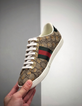 Gucci Ace GG Supreme Sneakers Gold Bees Monogram