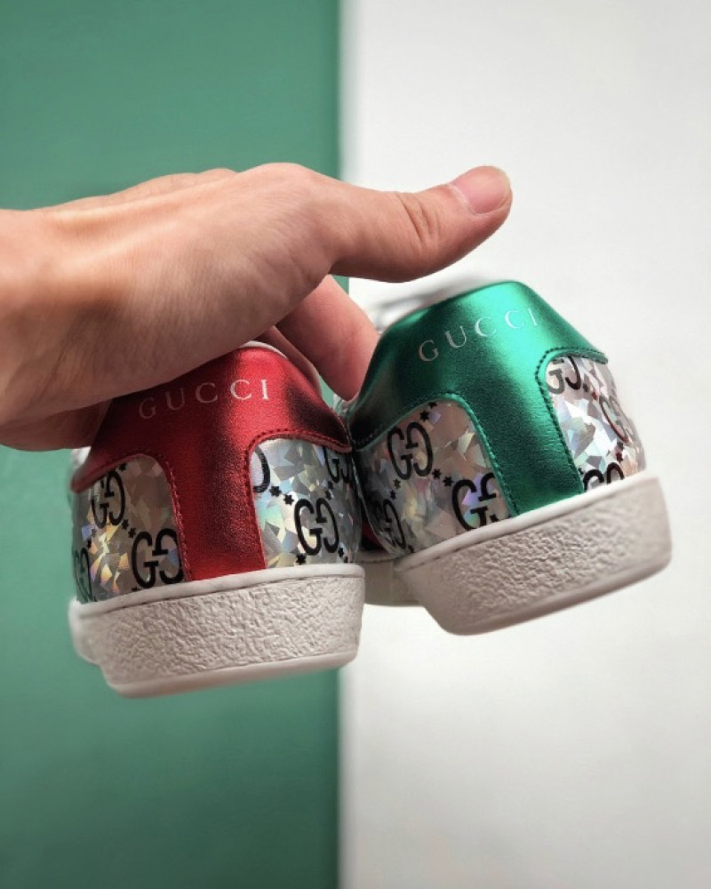 Gucci Ace GG Supreme Holographic Sneakers.