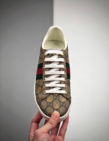 Gucci Ace GG Supreme Sneakers Gold Bees Monogram