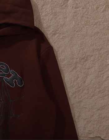Sp5der 555 Brown Web Hoodie