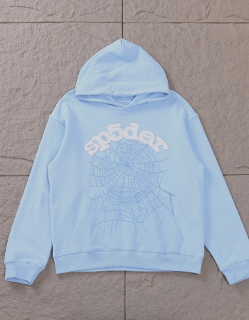 Sp5der 555 Blue Web Hoodie