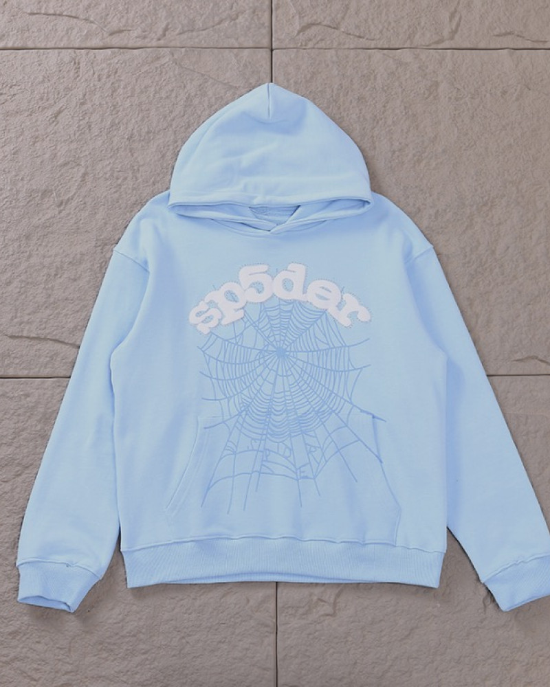 Sp5der 555 Blue Web Hoodie